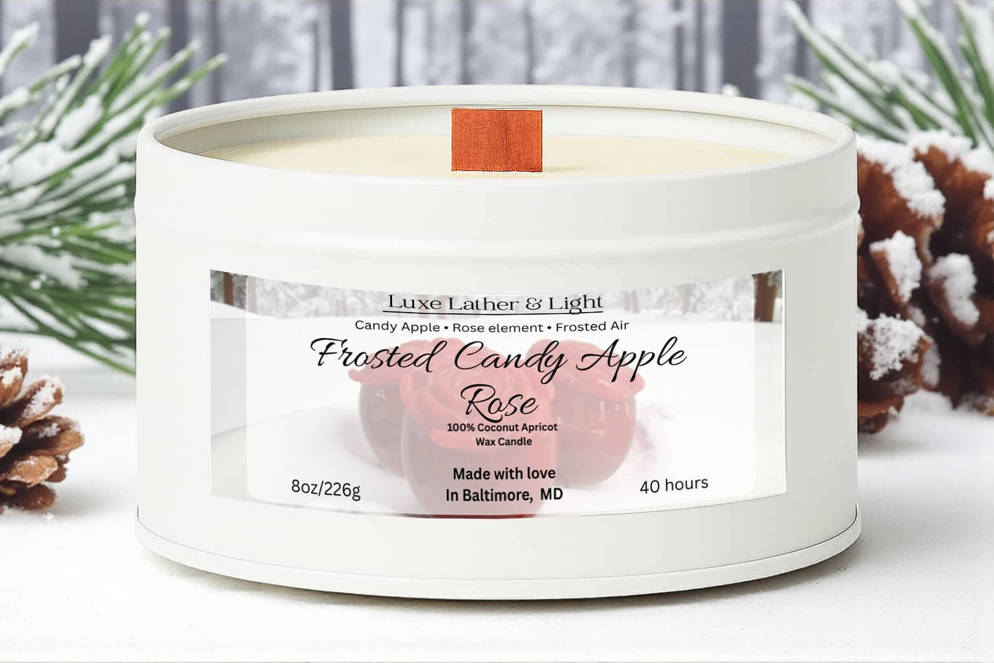 Frosted Candy Apple Rose